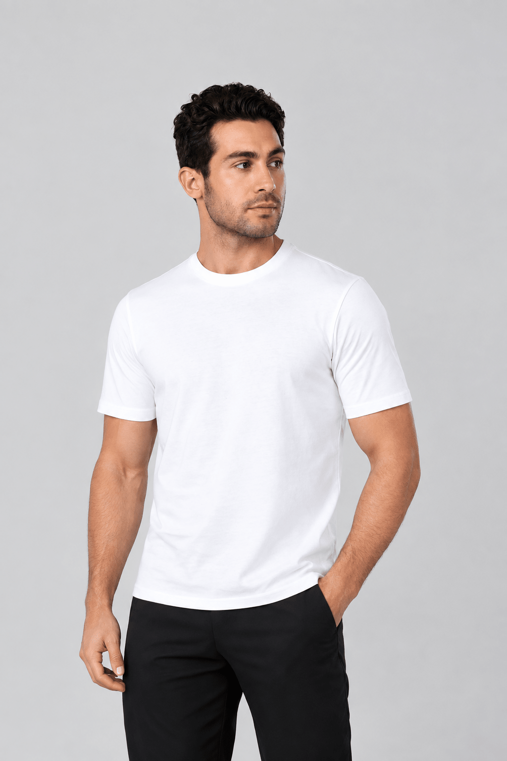 Men's Regular Fit Cotton T-Shirt - White - Red Cotton