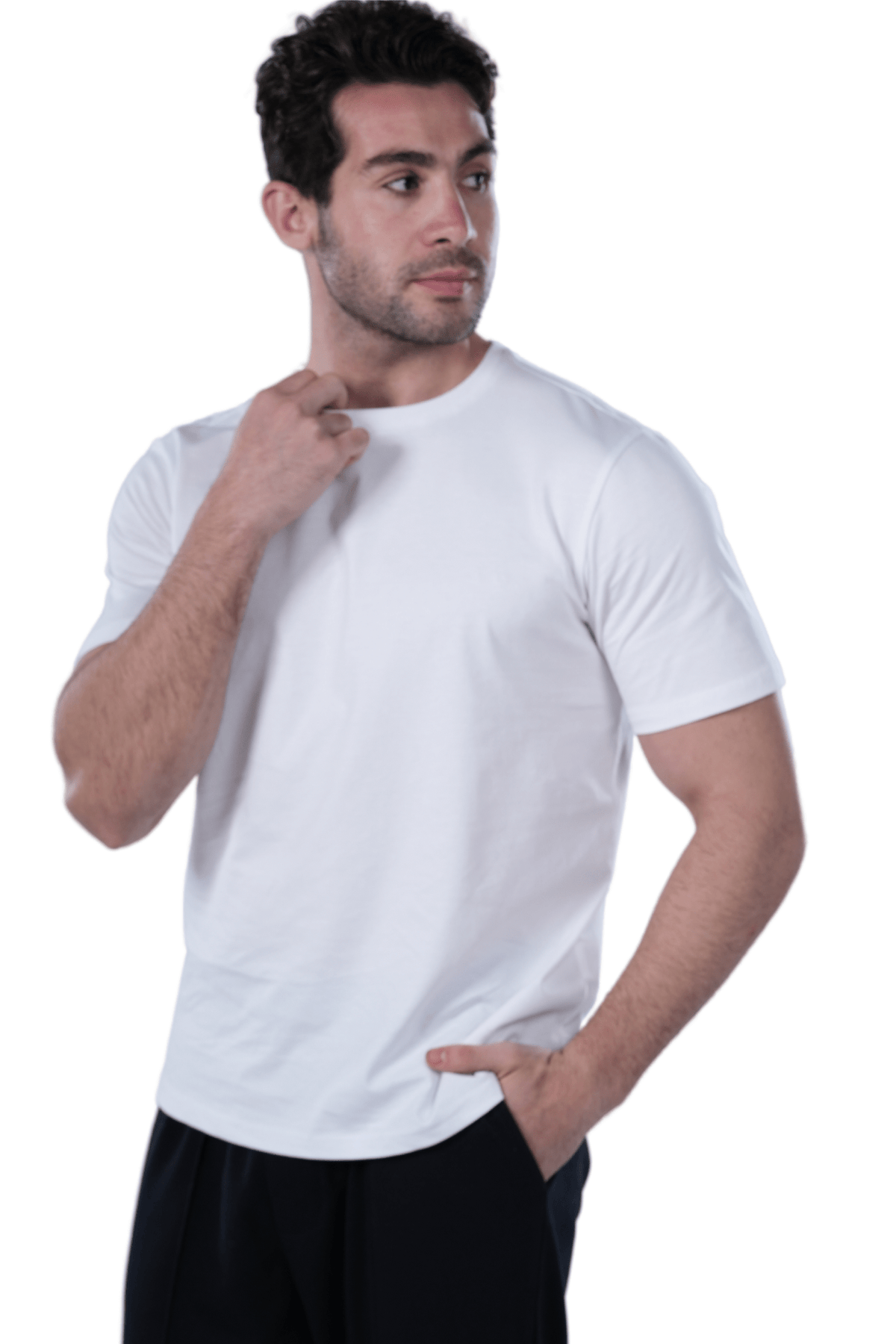 Men's Regular Fit Cotton T-Shirt - White - Red Cotton