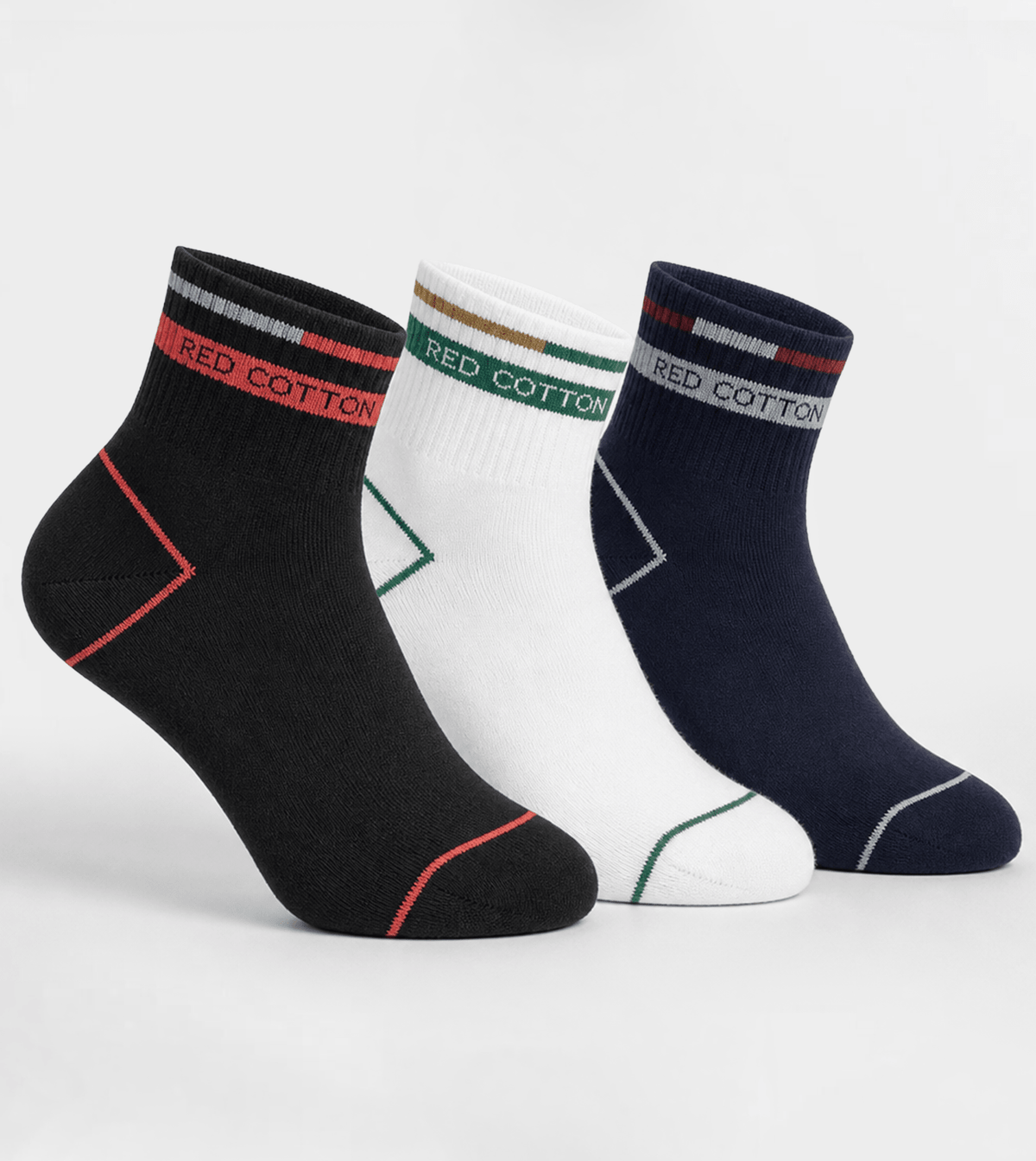 Men's Sock Set (3 Pairs) - Red Cotton
