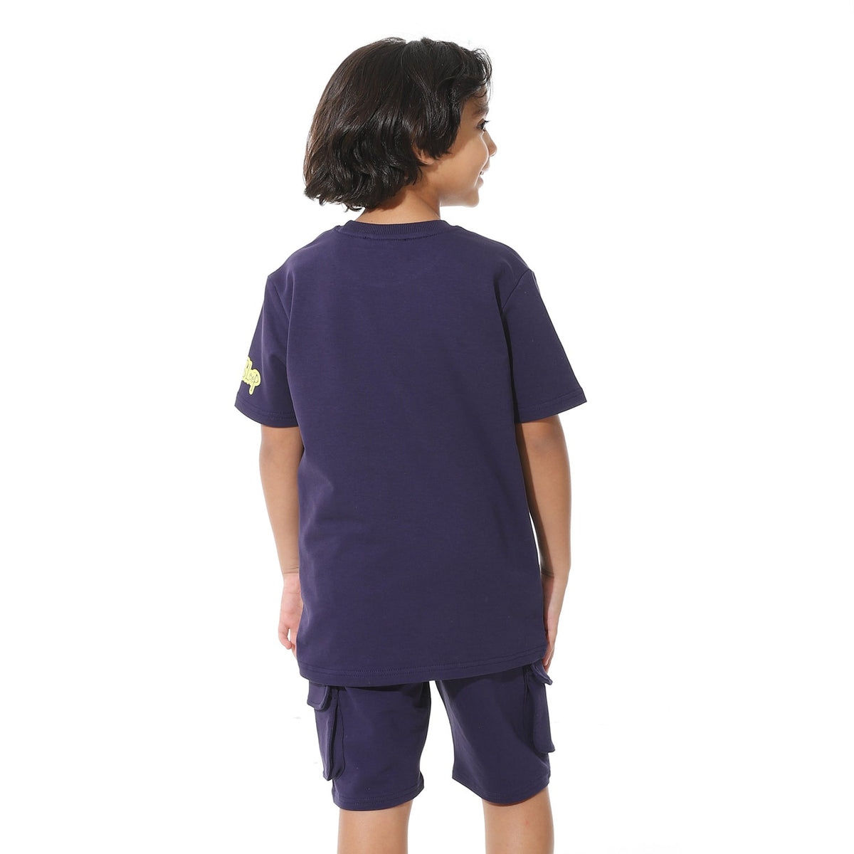Navy Printed Cargo Shorts Set for Boys – Summer Melton Vibes - Red Cotton