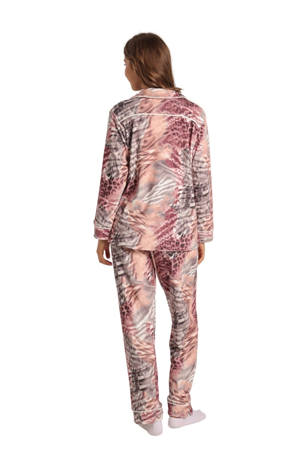 Red Cotton Printed Pajama Set - Red Cotton
