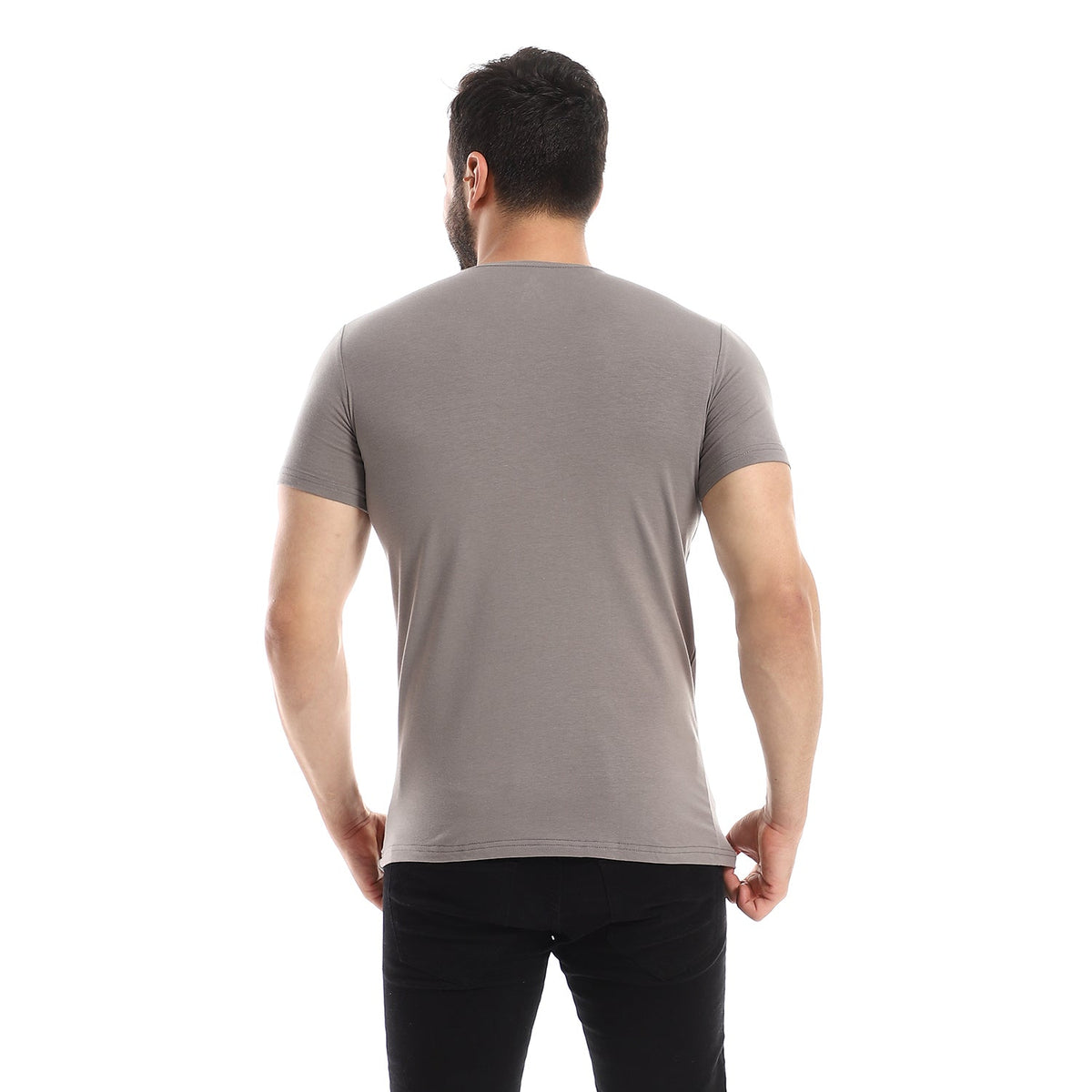 Short Sleeve Undershirt For Men Round Neck - Red Cotton