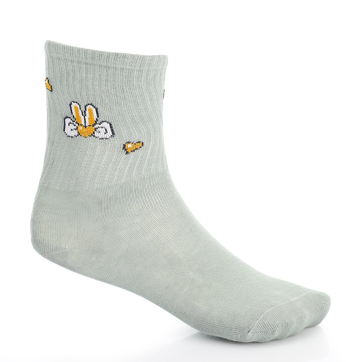 Socks For Girl - Simple, Elegant - Mint - Red Cotton