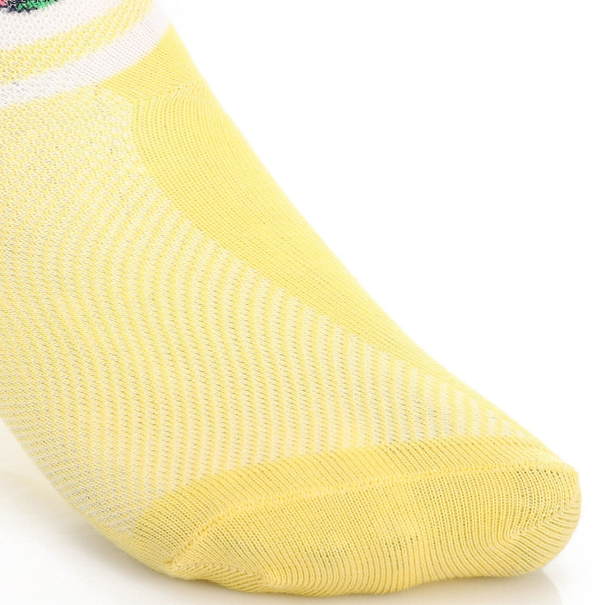 Socks For Girl - Simple, Elegant - Yellow & white - Red Cotton