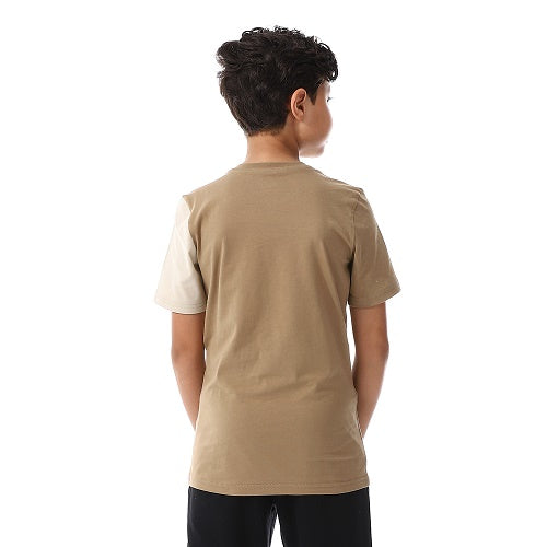 بنطلون بيجامة صيفي وتيشيرت نص كم للأولاد - كافيه