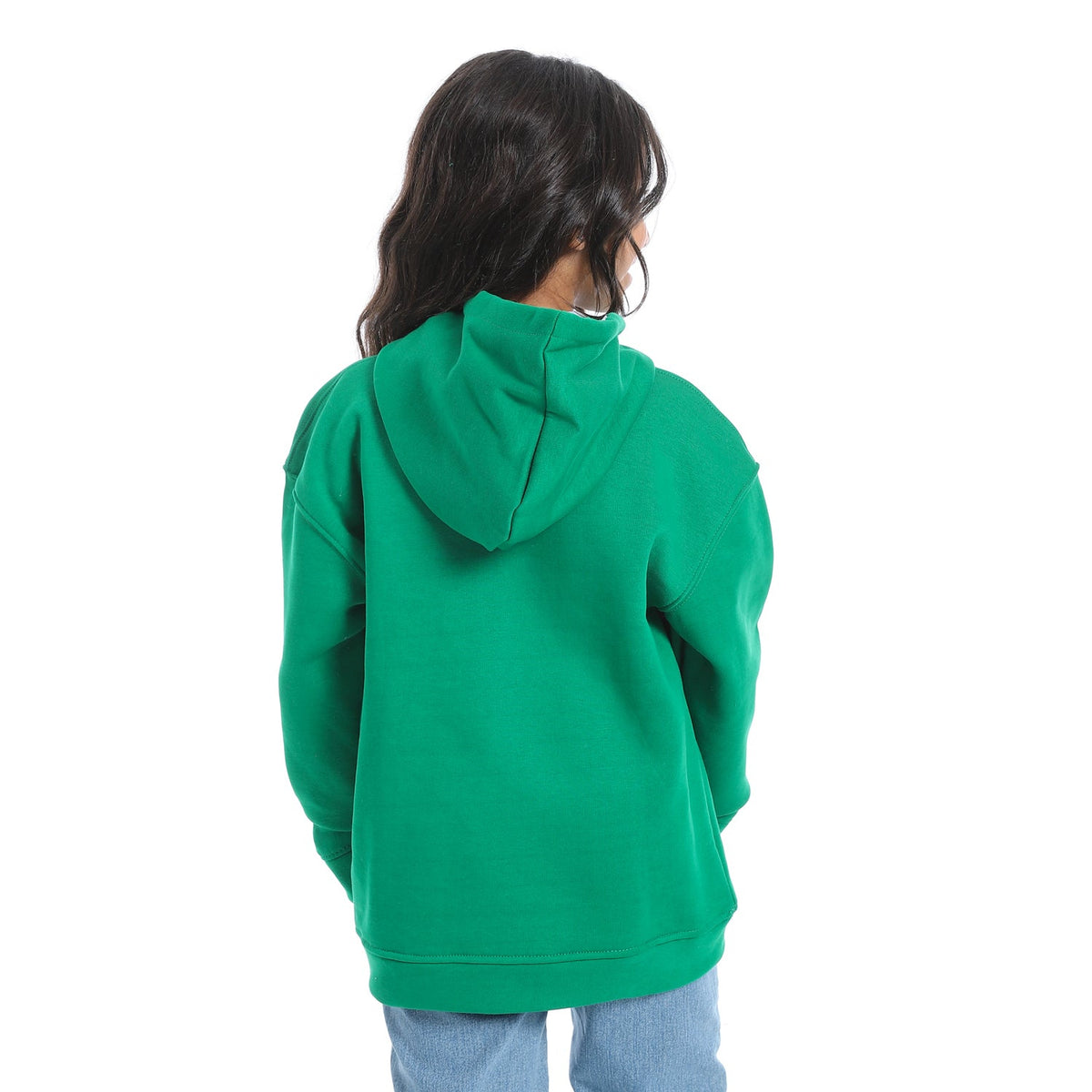 Stylish and Cozy Girls' Sweatshirt - Green - Red Cotton