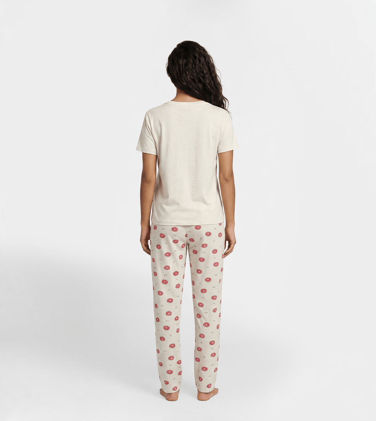 Women Printed Cotton Pajama Set - Red Cotton