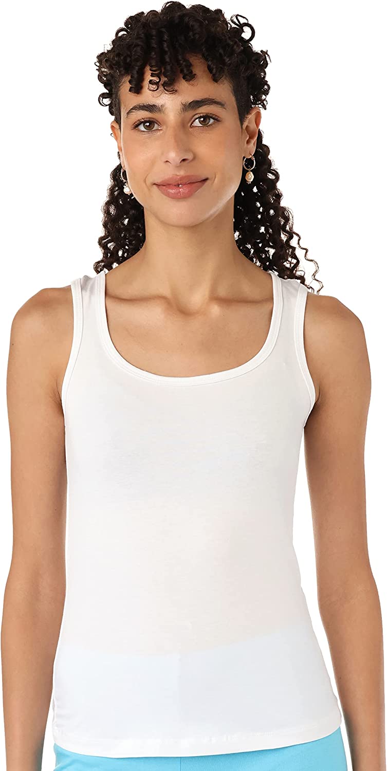 Women Tank Top Wide Strap - Red Cotton