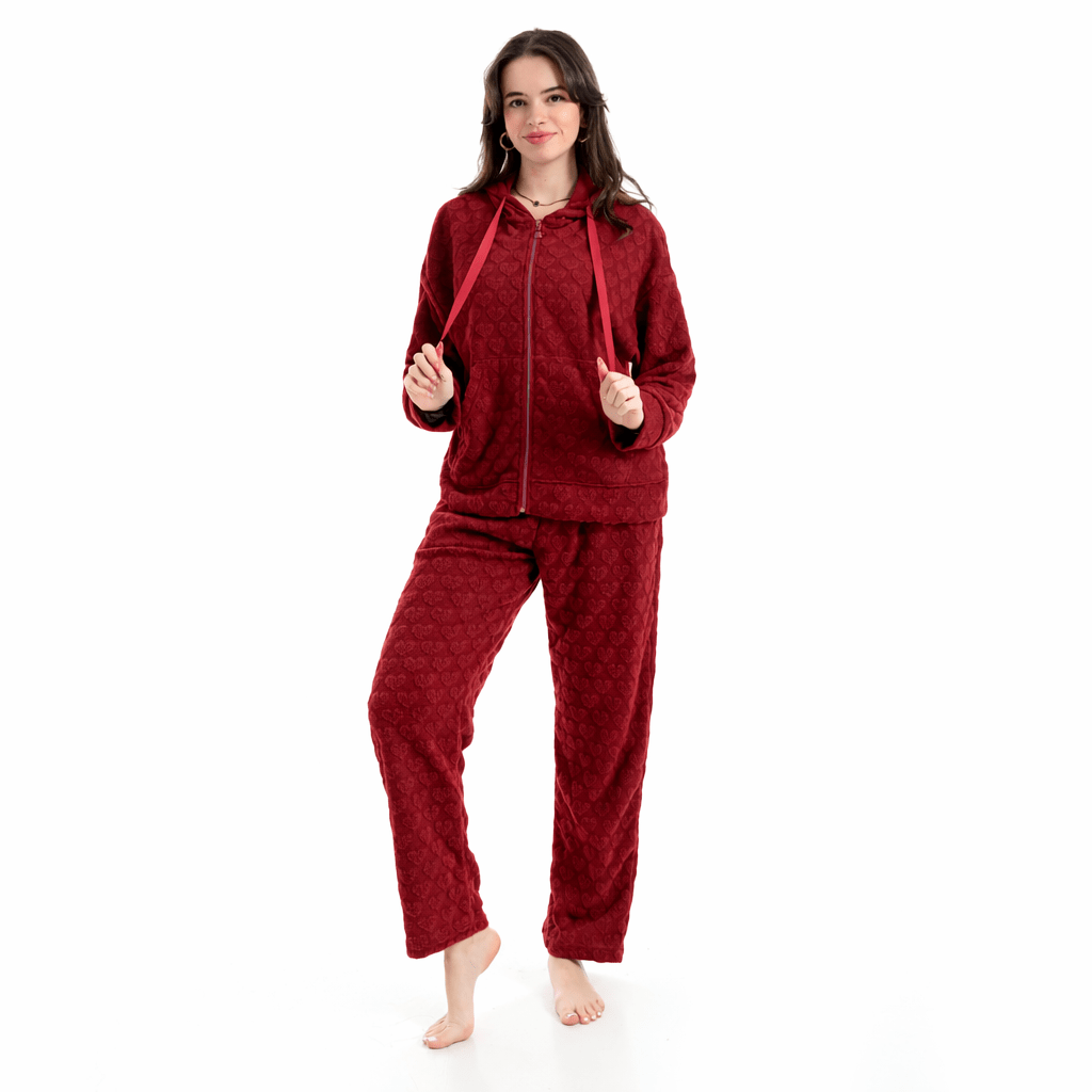 Women The Love Pajama Set - Red Cotton
