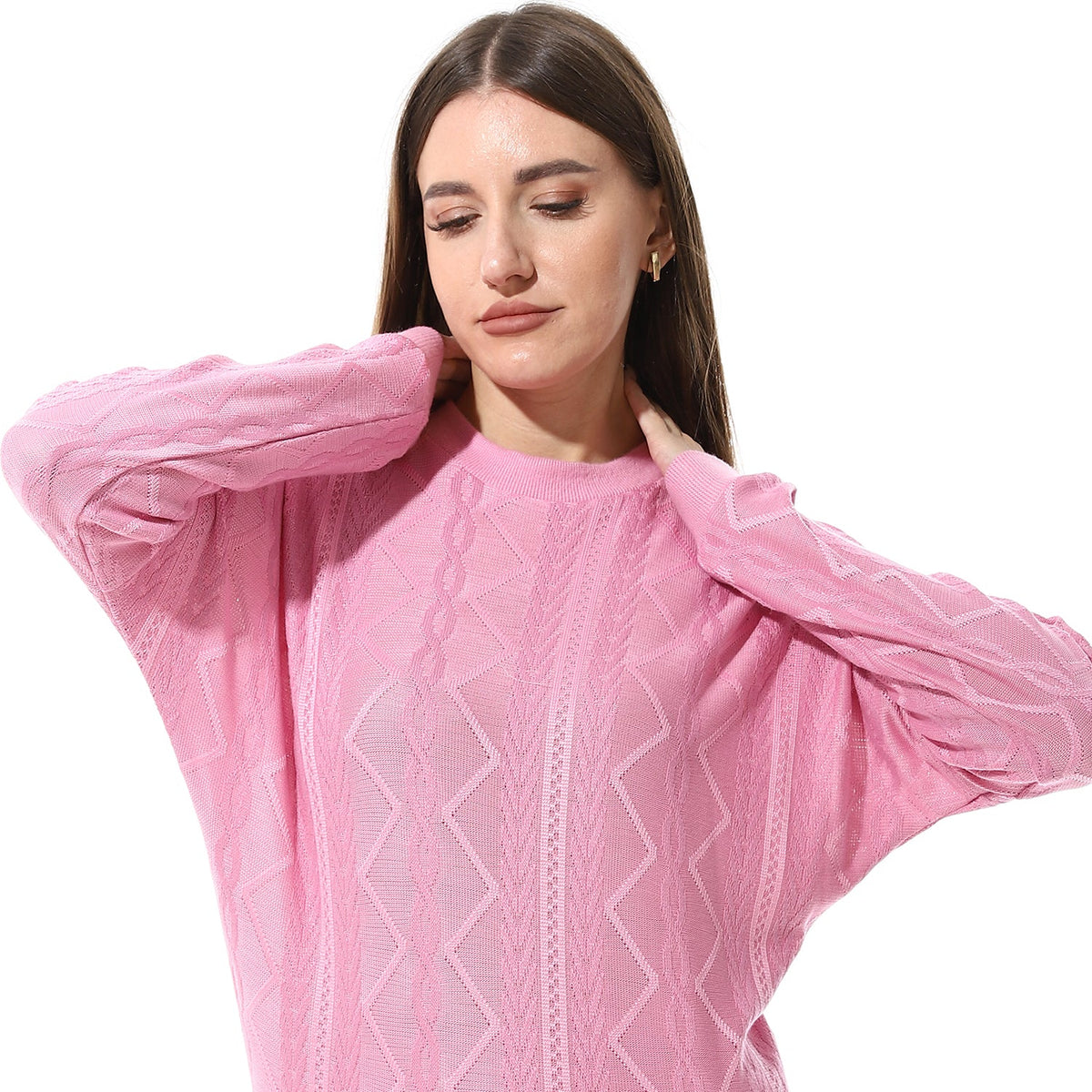 Women's Autumn Jacquard Pajamas - Rose - Red Cotton