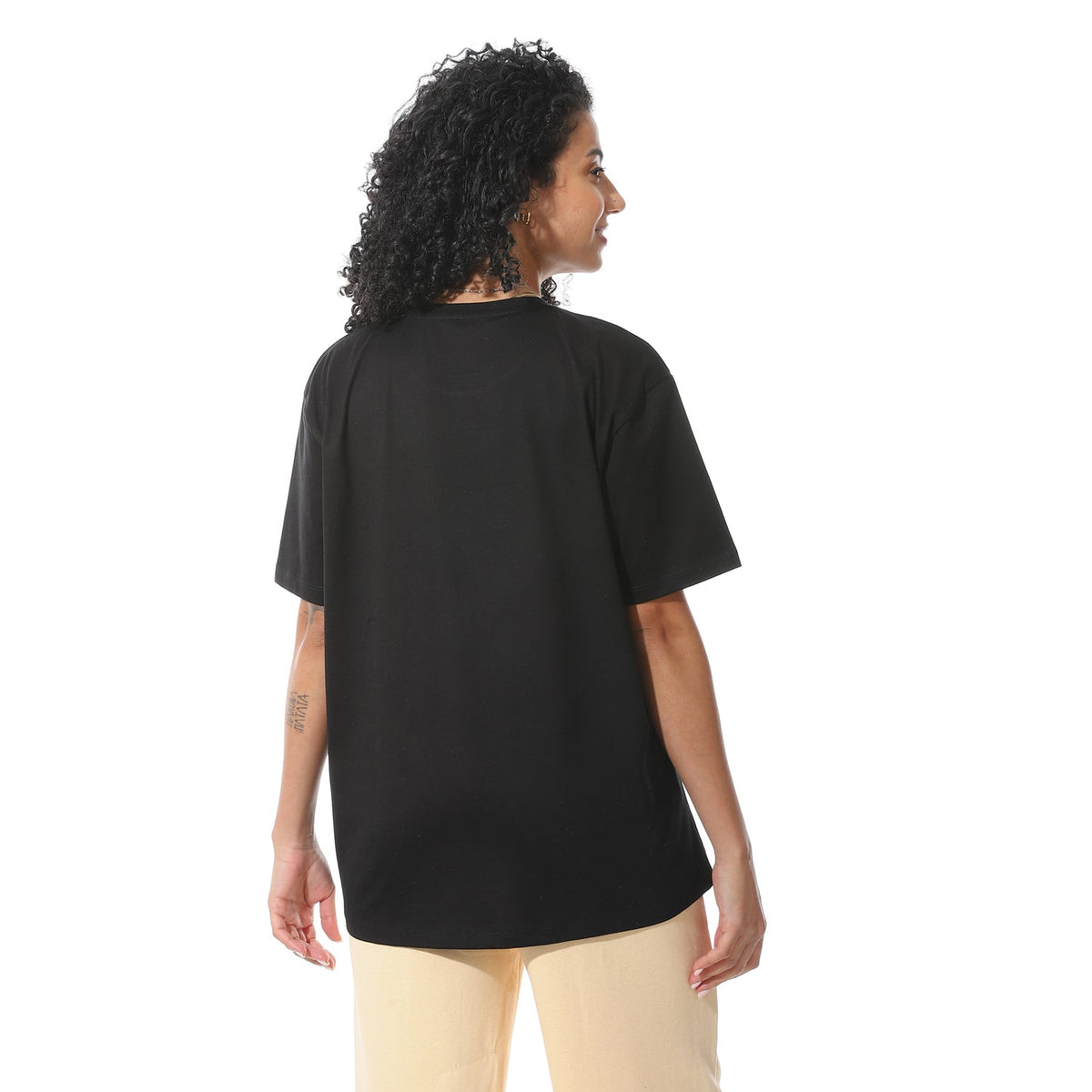 Women's Black "Rock Star" Graphic T-shirt - Red Cotton