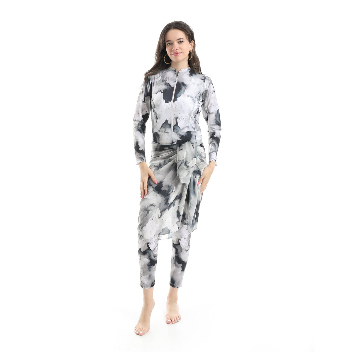 Women's Modest Swimwear Set - Red Cotton