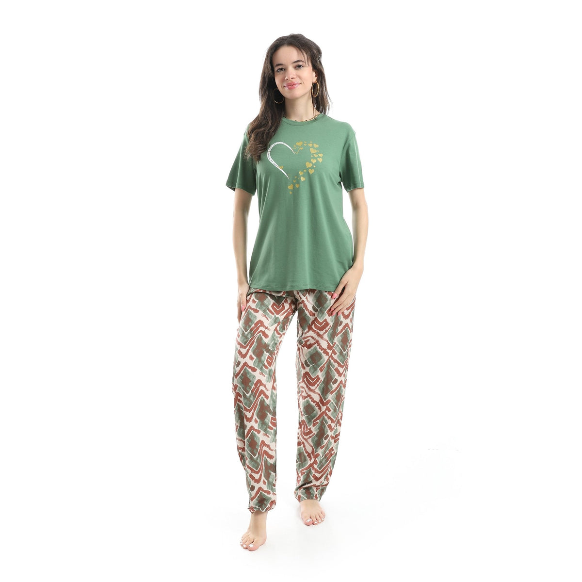 Women's Soft and Breathable Cotton Pajama Set - Red Cotton
