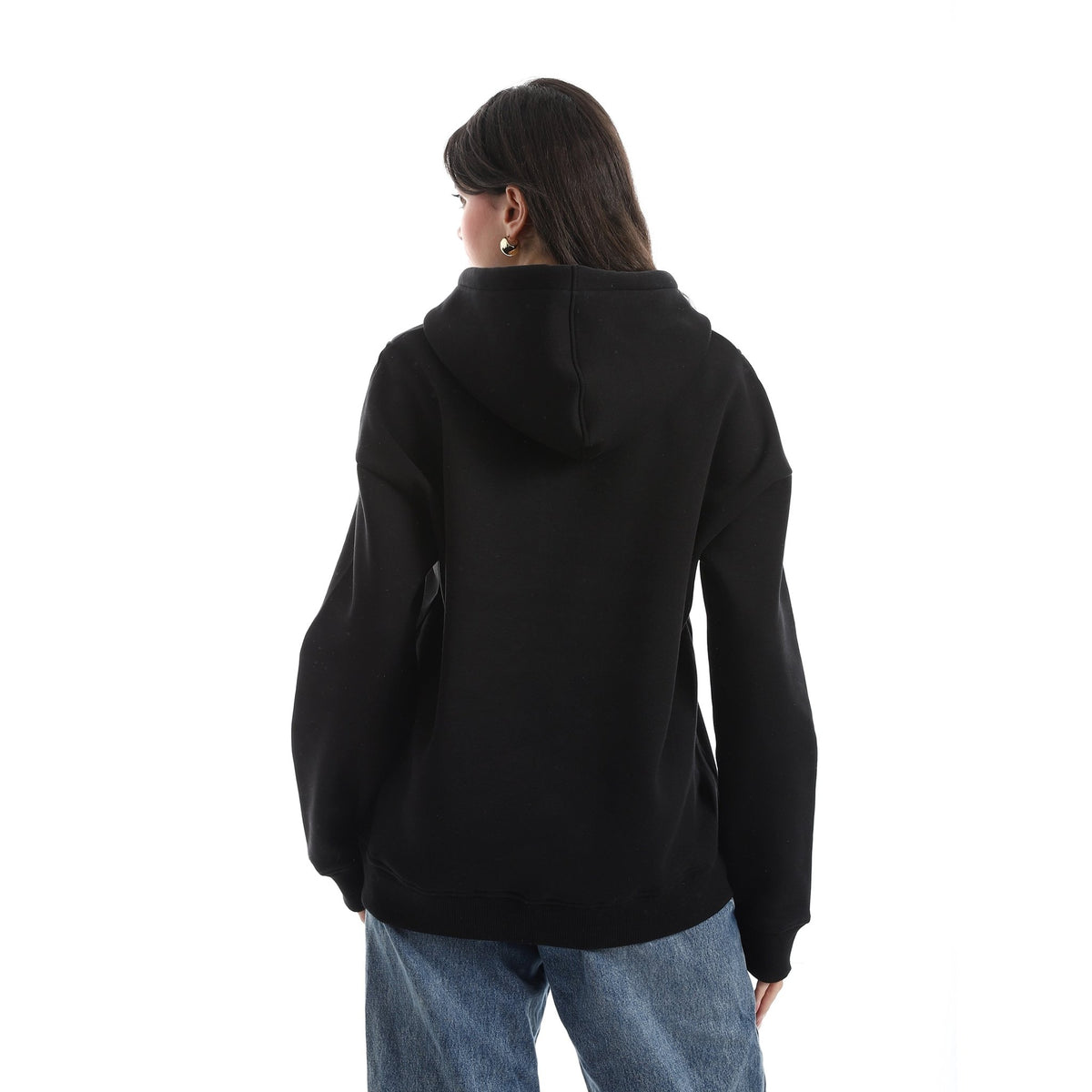 Women's Standard Fit Half Zippered Sweatshirt - Red Cotton