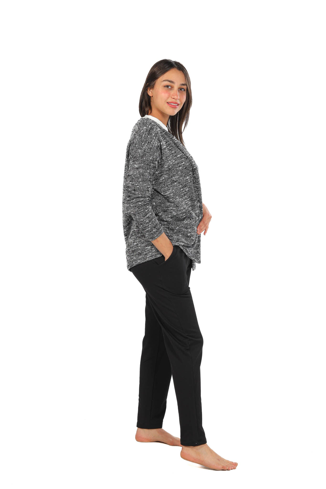 Women's 3-piece pajamas -Black