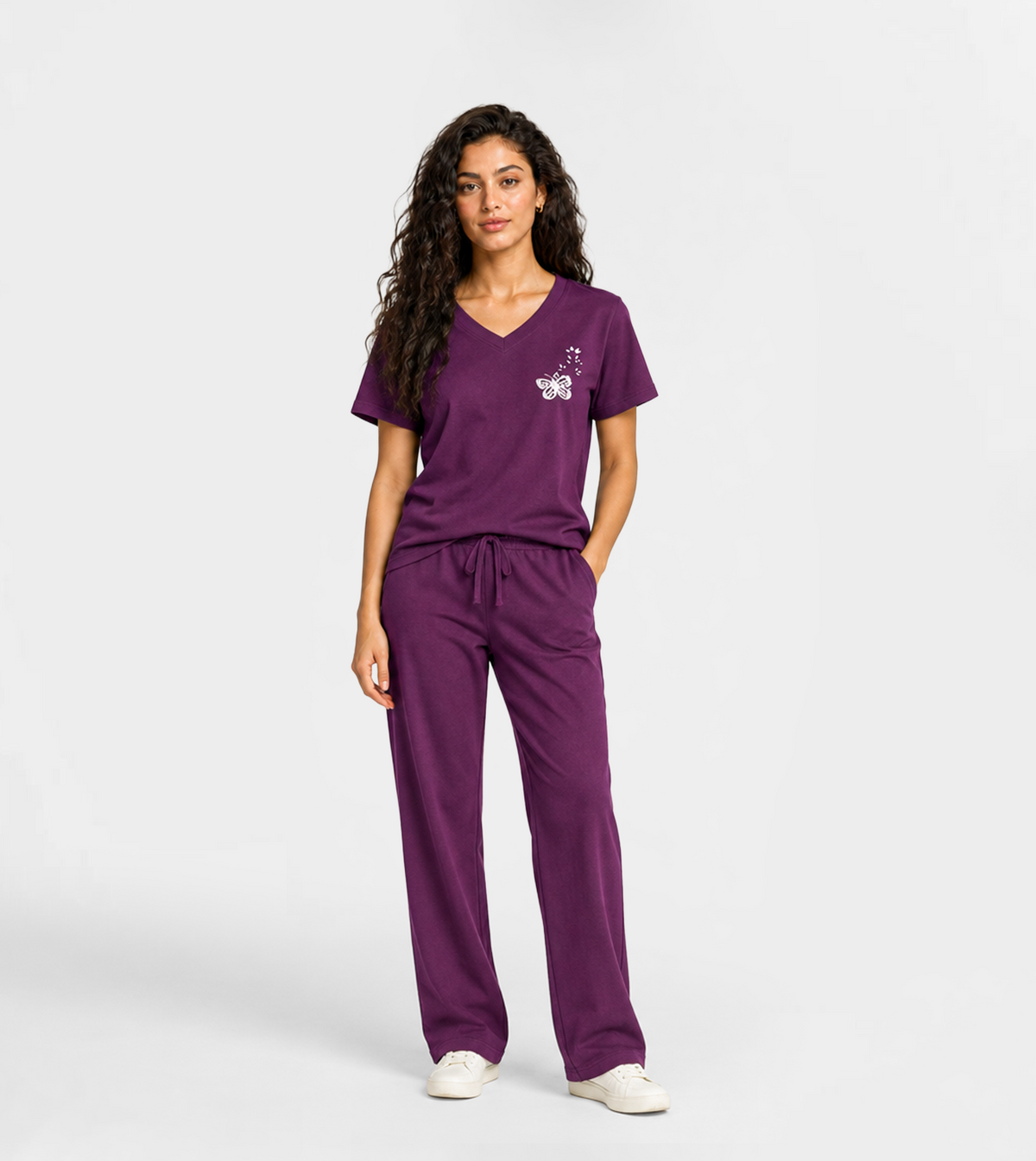 Women's Short-Sleeve Pajama Set with Pants