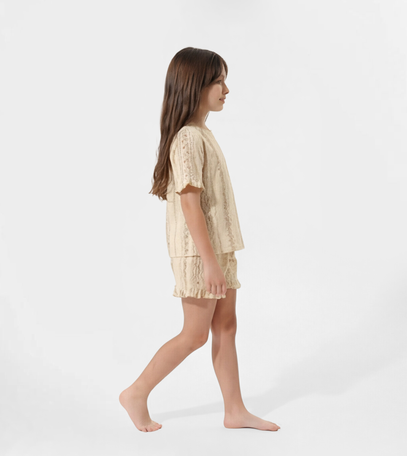 Girls' Ruffle T-Shirt & Shorts Pajama Set