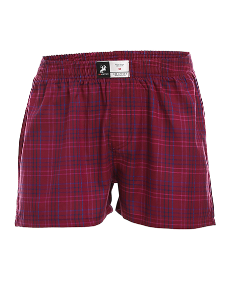 men's Plaid Shorts, Stylish Burgundy comfy made from cotton
