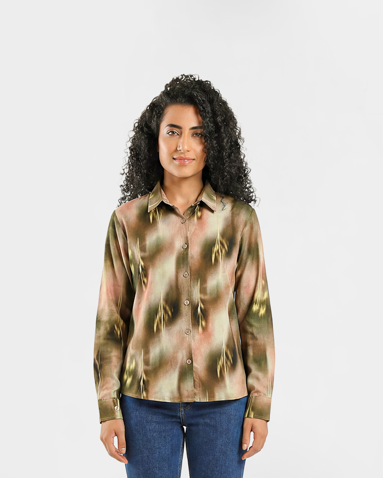 Women Floral Button-Up Shirt