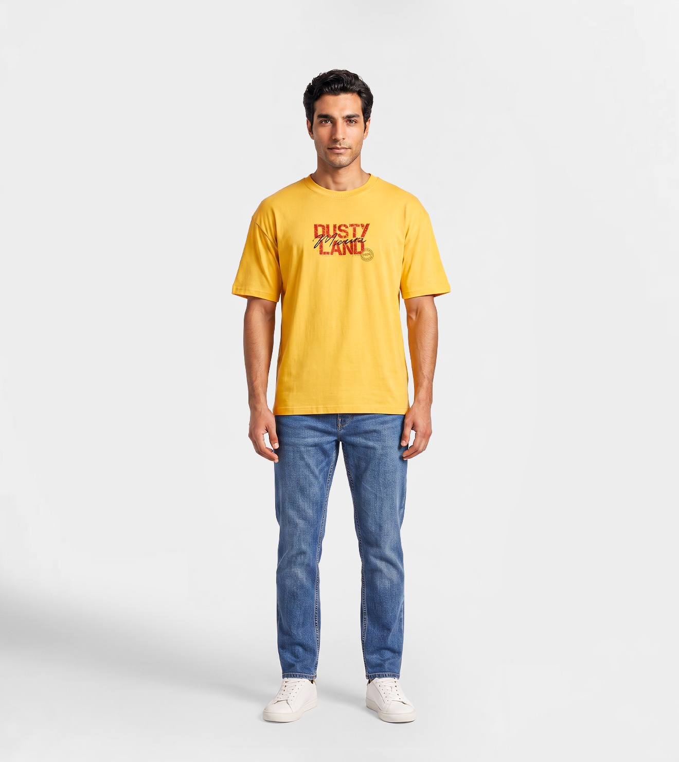 Men’s Yellow T-Shirt with Front Chest Print