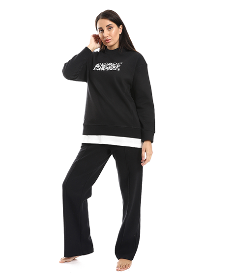 Red Cotton Active Pajama for Women - Black