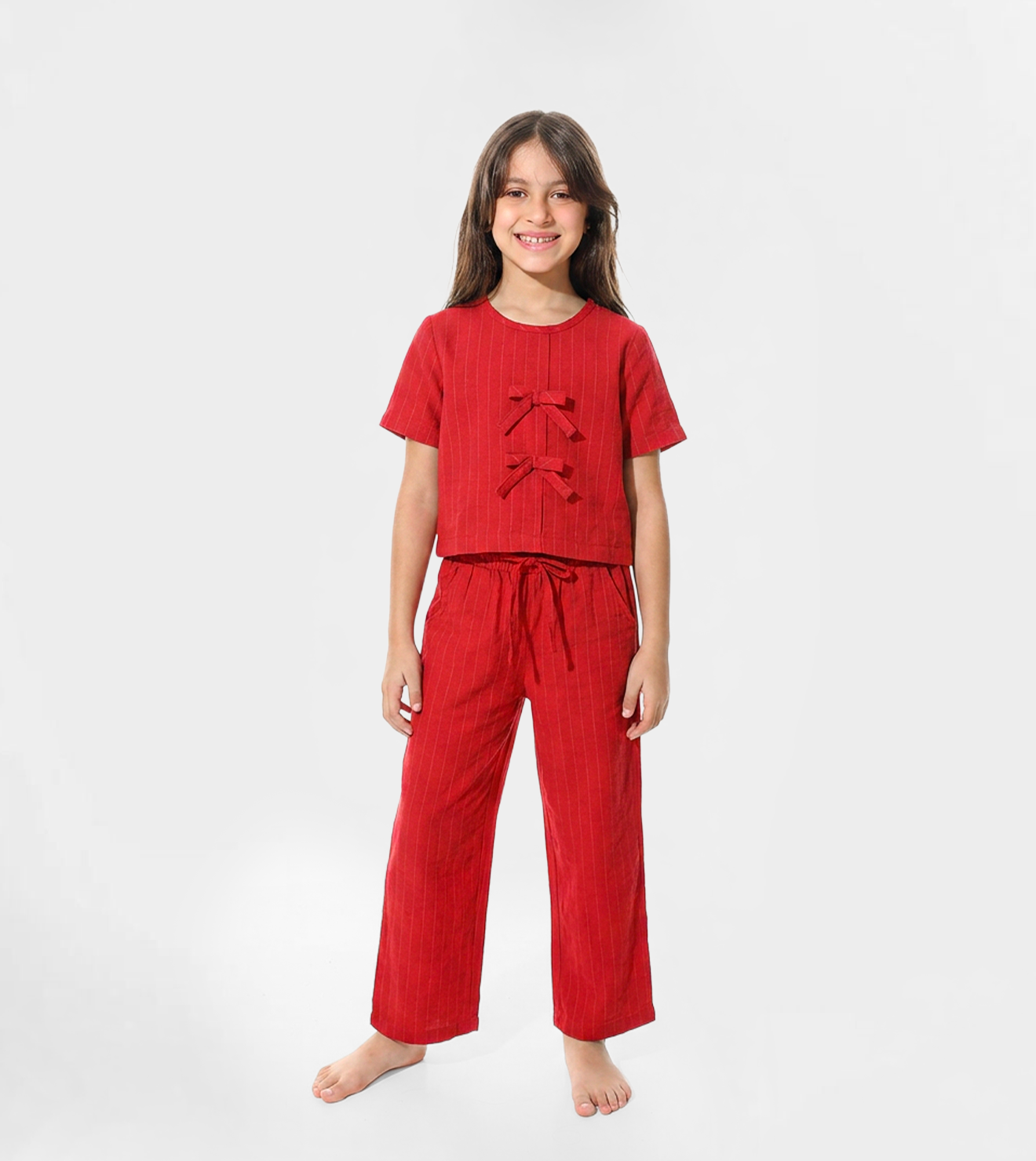 Girls Linen Pajama Set