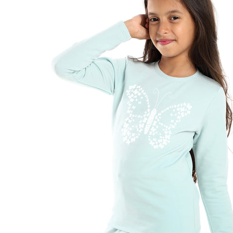 Girls Thermal set-light green