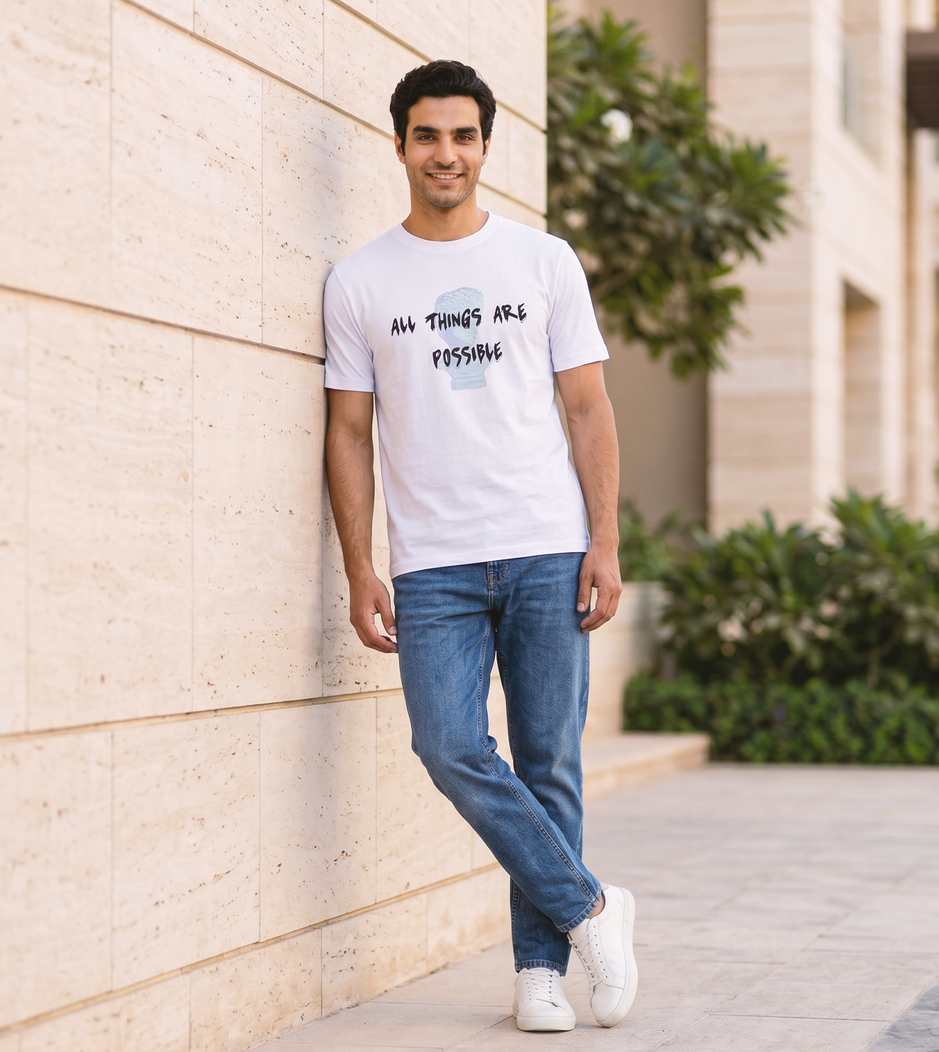 Men "All Things Are Possible" White T-Shirt