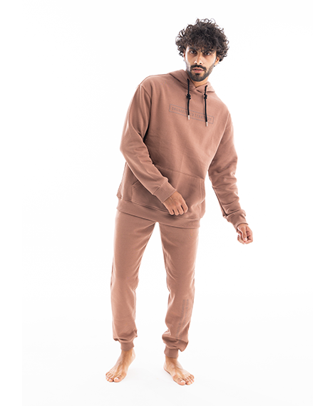 Men's hoodie pajama from Red Cotton-Brown