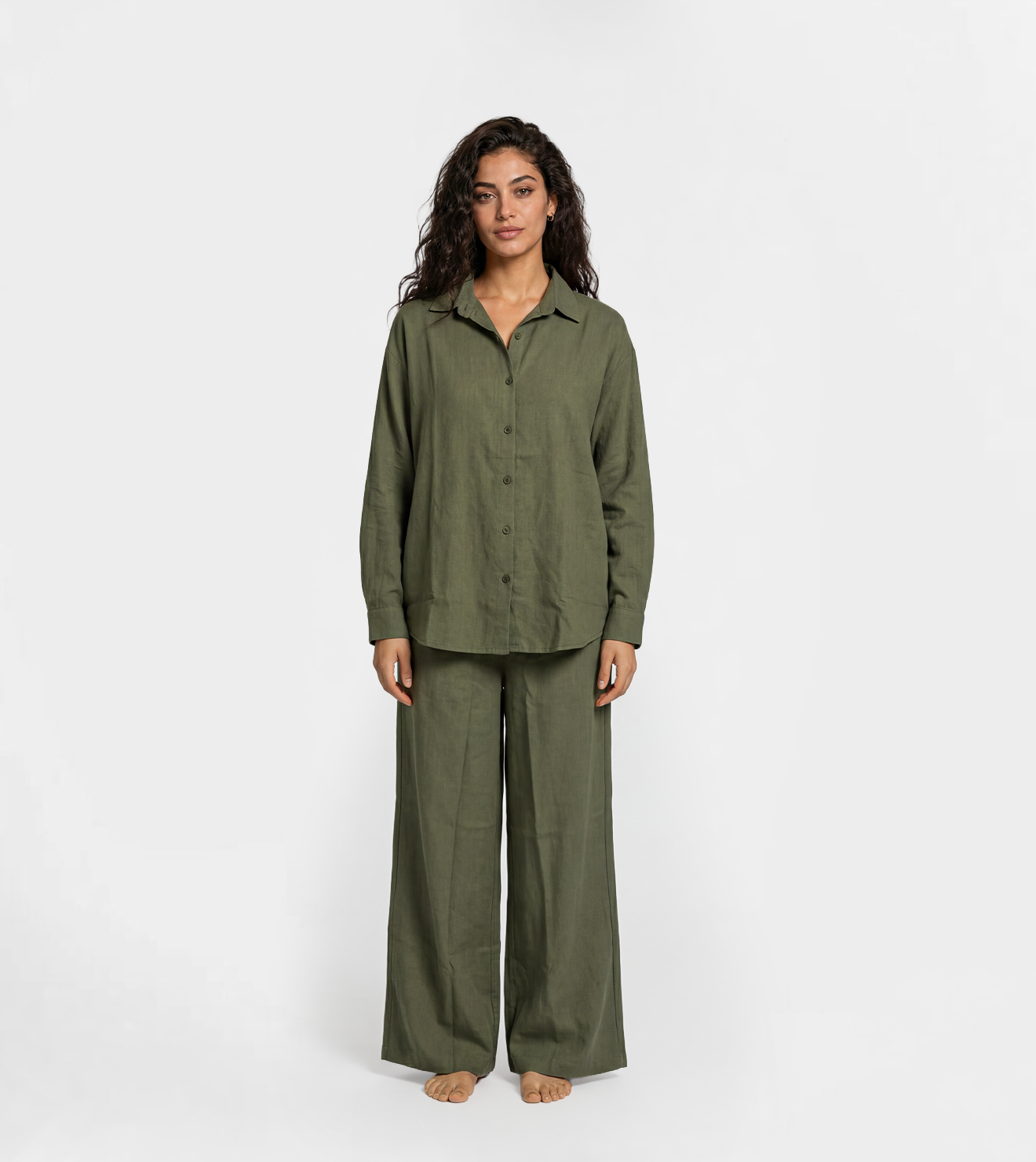Women Linen Summer Wide Leg Set