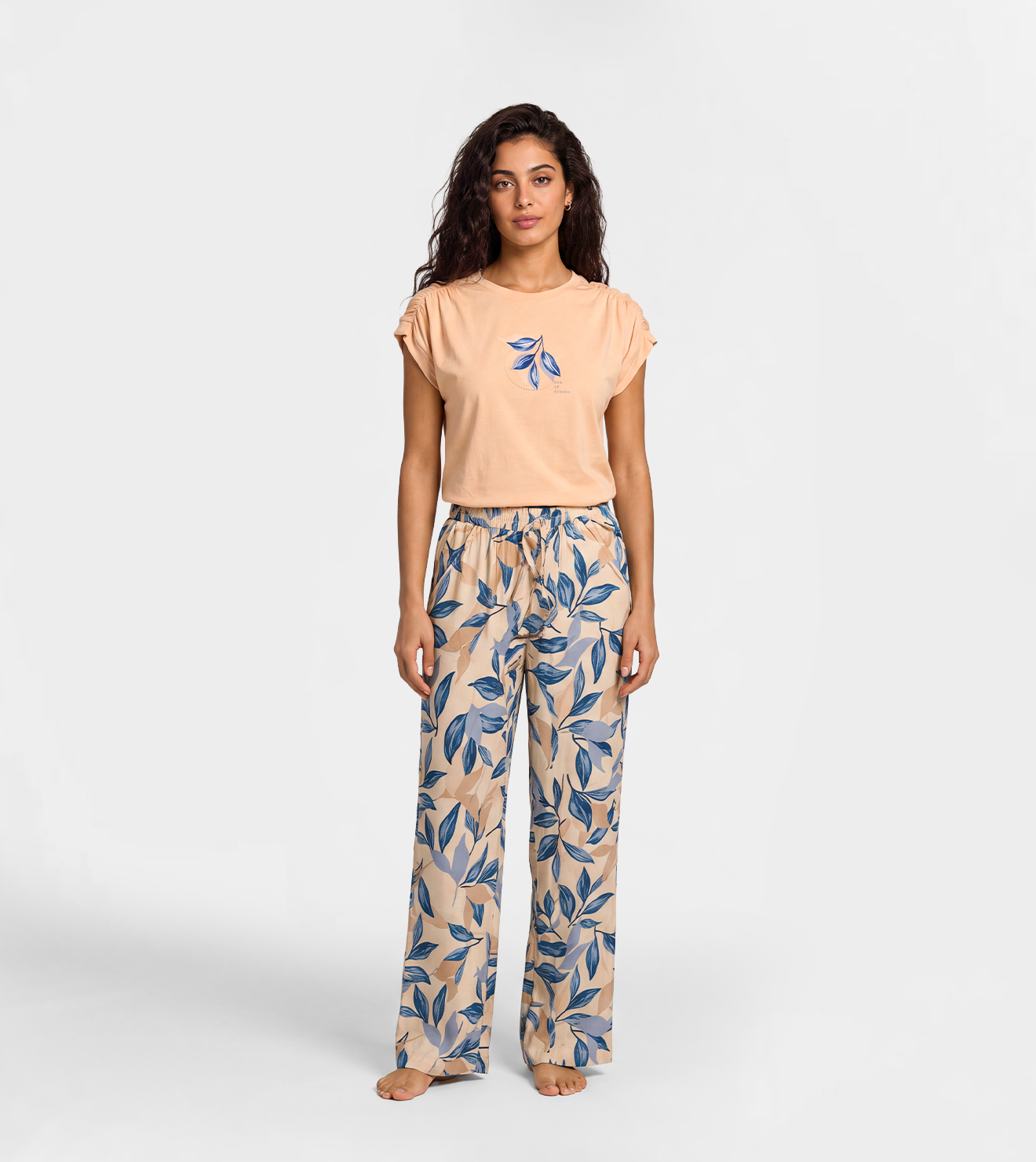 Women’s Viscose Set – Pants & Tank Top with Chest Print