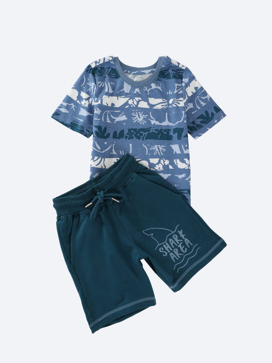 Boys Pajama Set Red Cotton