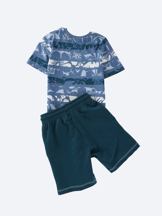 Boys Pajama Set Red Cotton