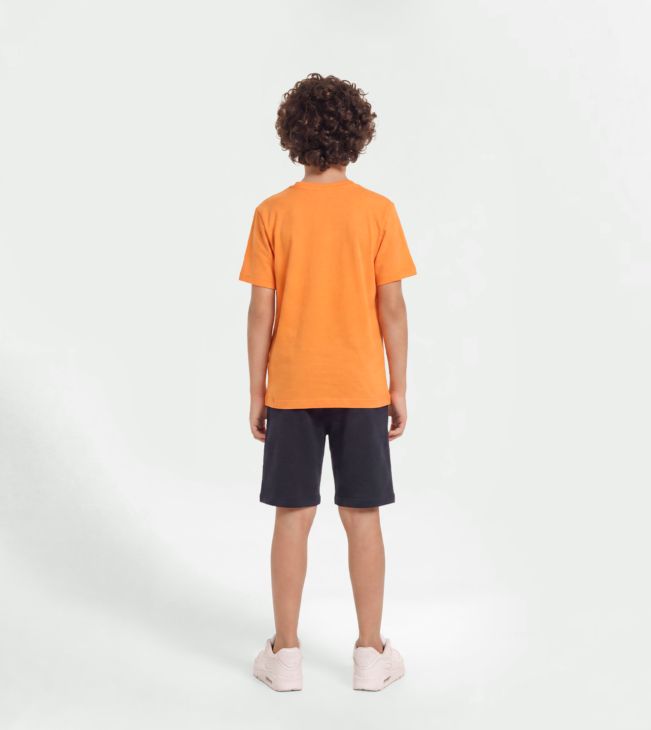 Boys’ Milton Pajama Set – Orange Shorts with Chest Print