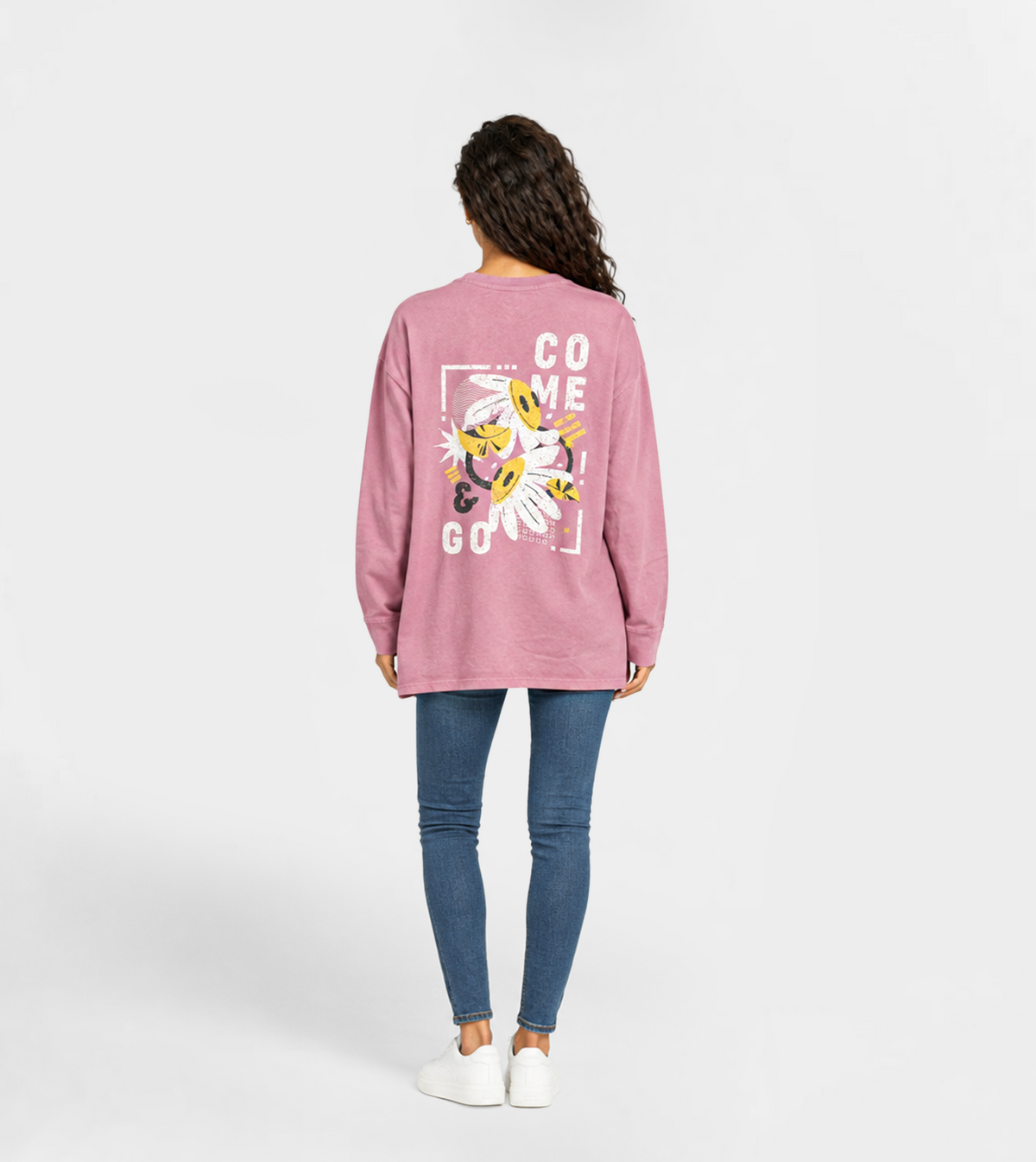 Women’s Pink Oversized Short-Sleeve T-Shirt