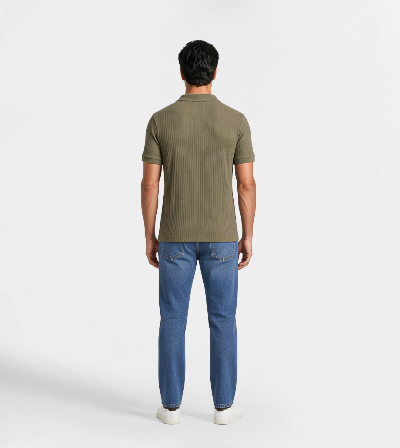 Men’s Olive Jacquard Polo T-Shirt