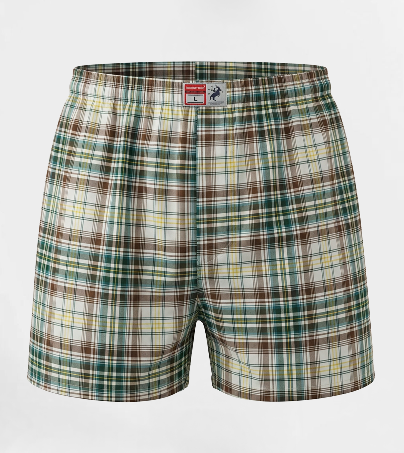 Men Plaid Boxer, Stylish Lite Blue Comfy Made Cotton