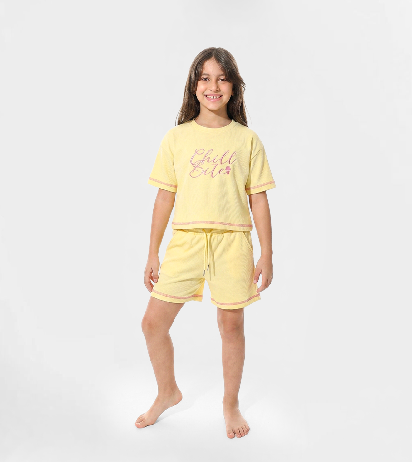 Girls Jacquard Pajama Shorts Set