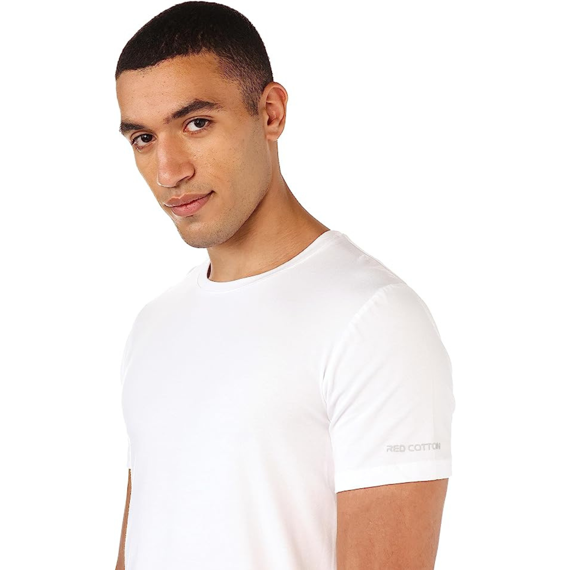 Undershirt for men, short sleeves, Regular fit from Red Cotton, White
