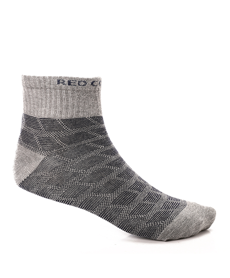 Men's Jacquard Ankle Socks - Short, Sporty-white