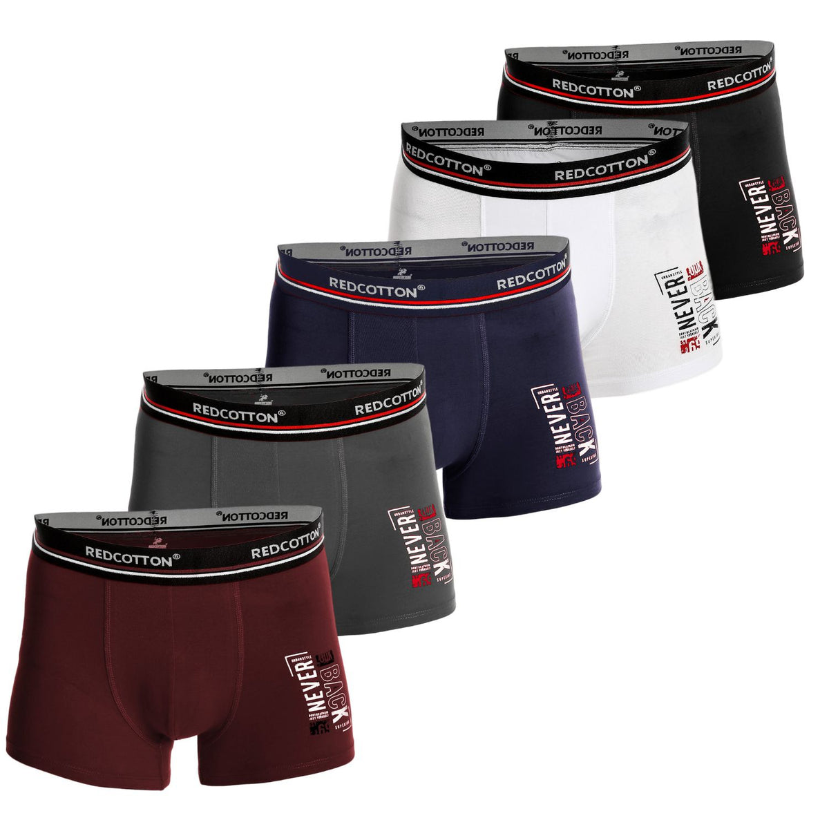 Pack of 5 Men Comfort printed boxer from redcotton- multicolor