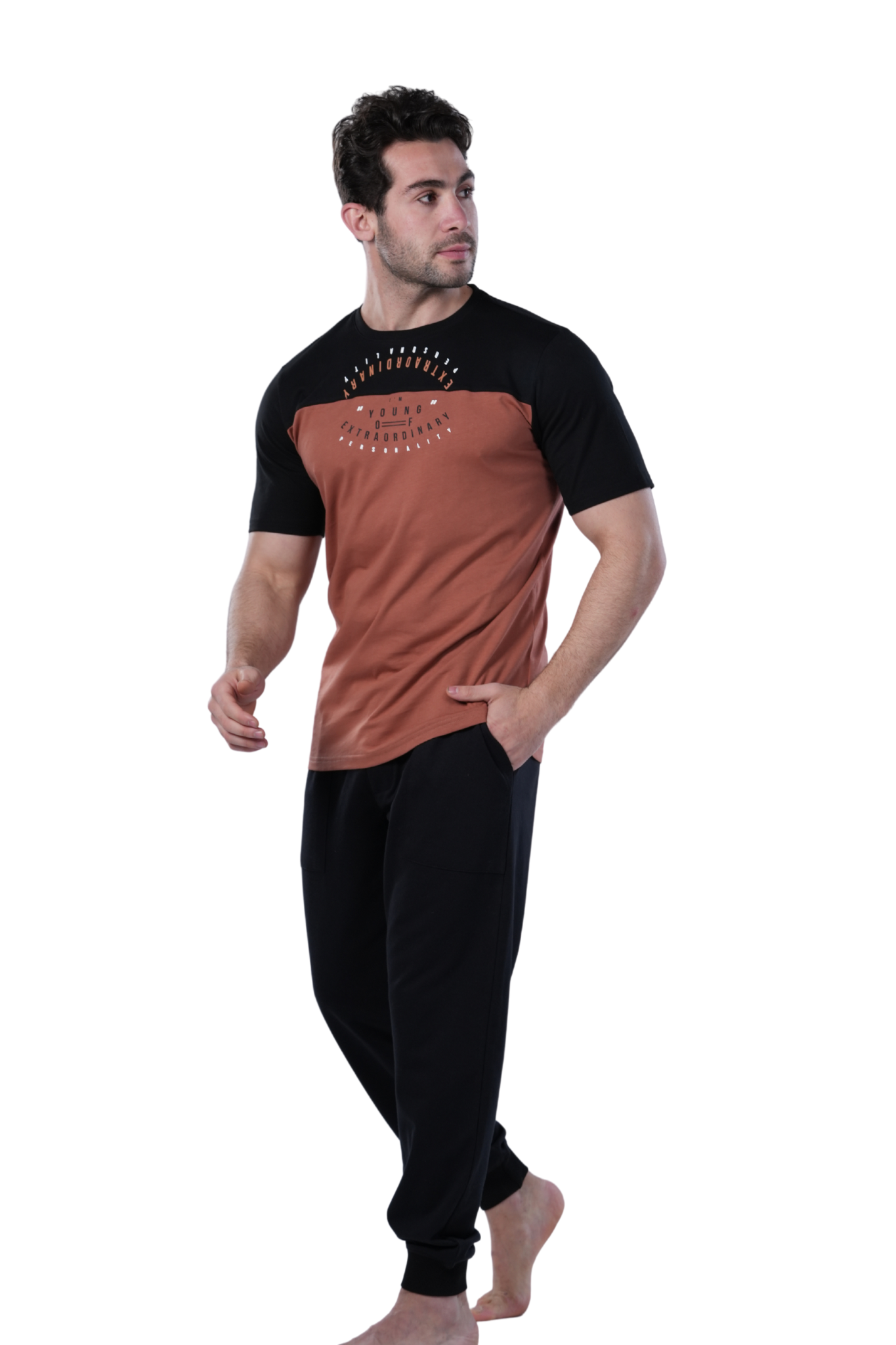 Elegant Men's Summer Pajamas With Short Sleeves, Printed - Havan
