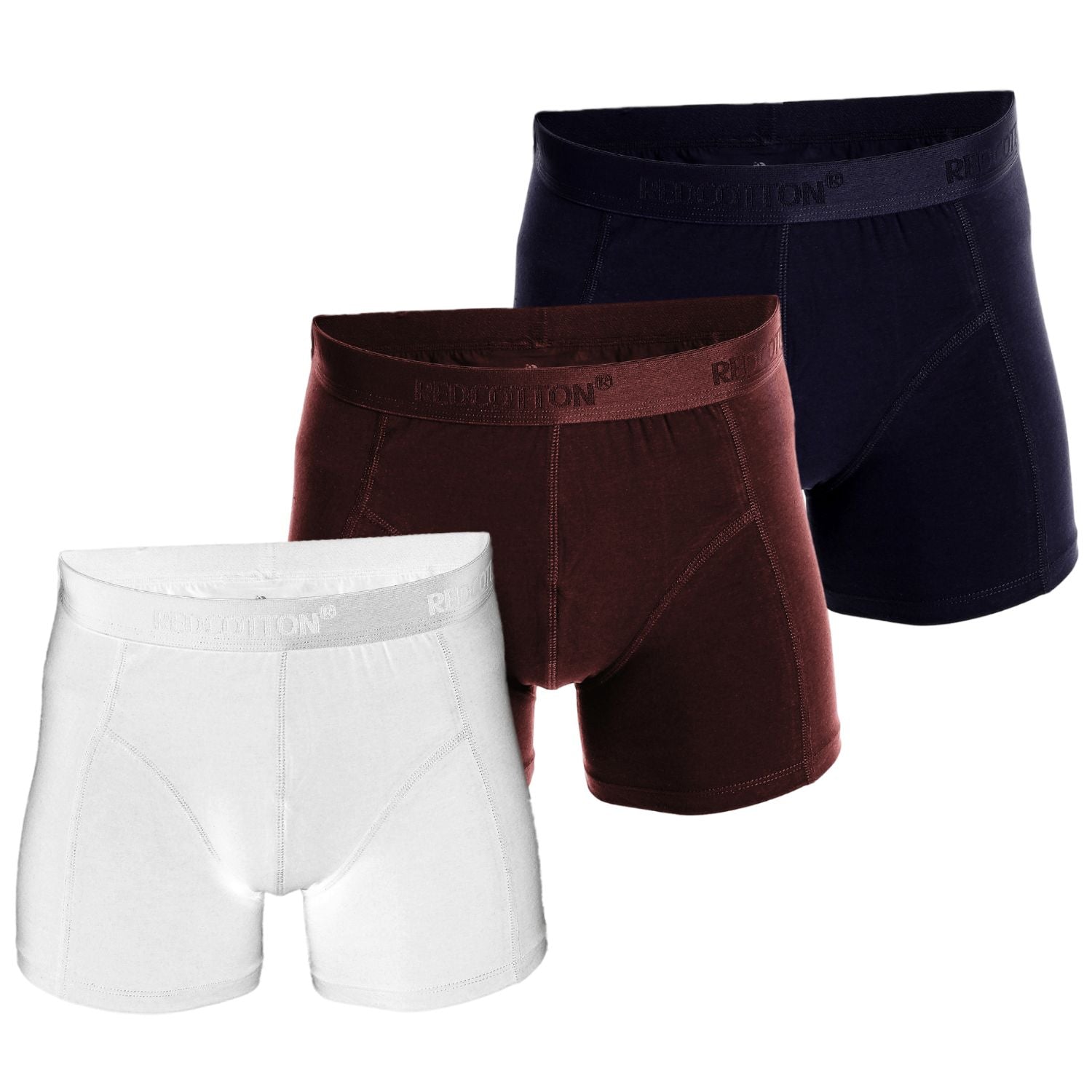 Pack of 3 Men Comfort boxer from redcotton- ( BL-WH-DRD )
