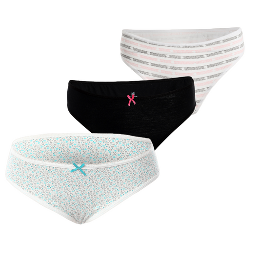 Three-Piece Women's Bikini Underwear Set in Multiple Colors