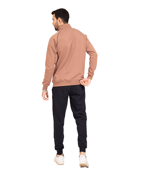 Men's high neck pajama from red cotton-Cacao