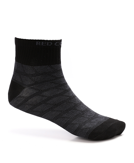 Men's Jacquard Ankle Socks - Short, Sporty-black