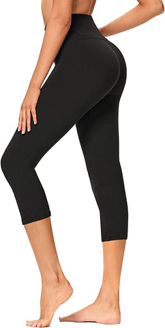 Women's Capri Leggings for Comfort and Style -Black
