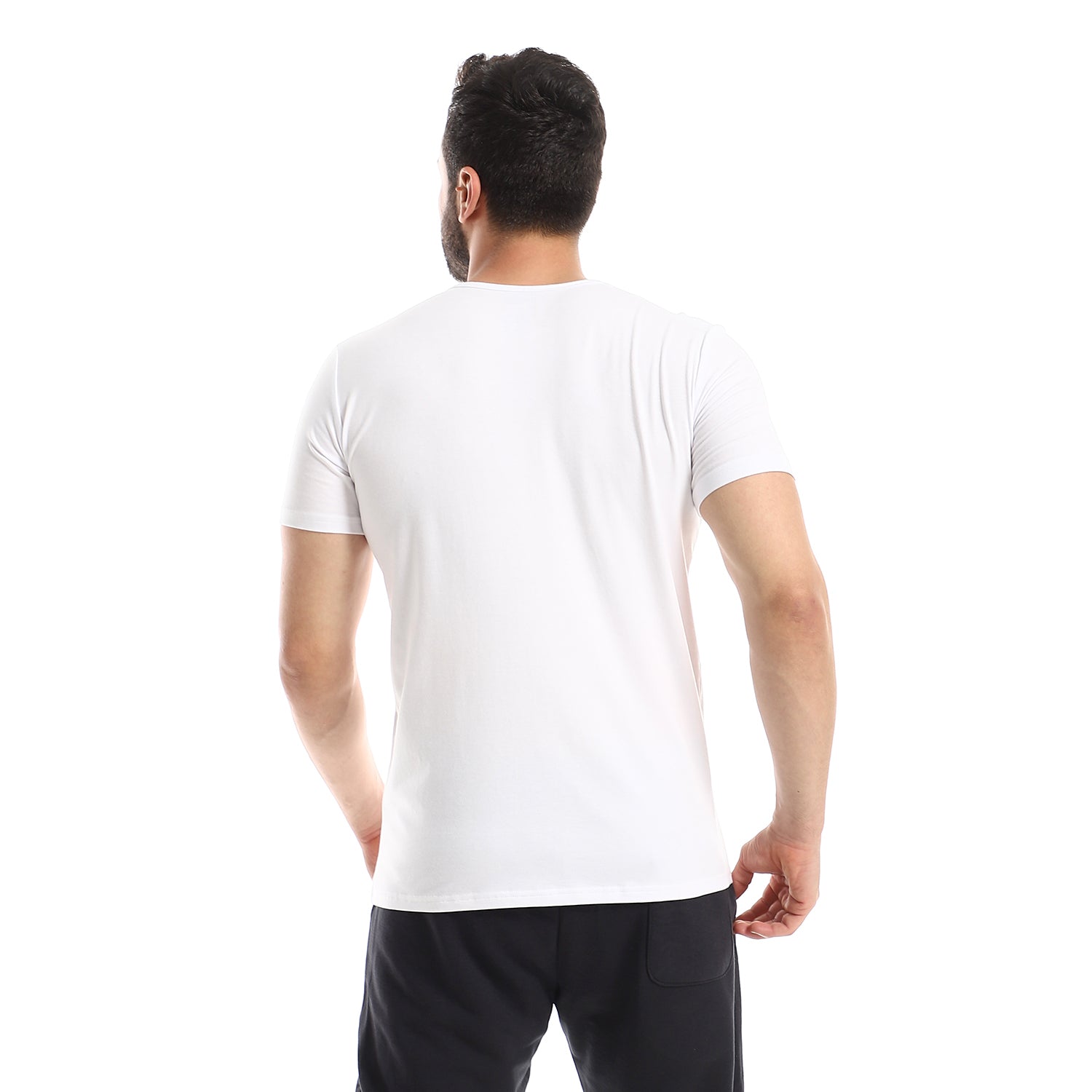 Red Cotton Short Sleeve Undershirt For Men- Round Neck, White