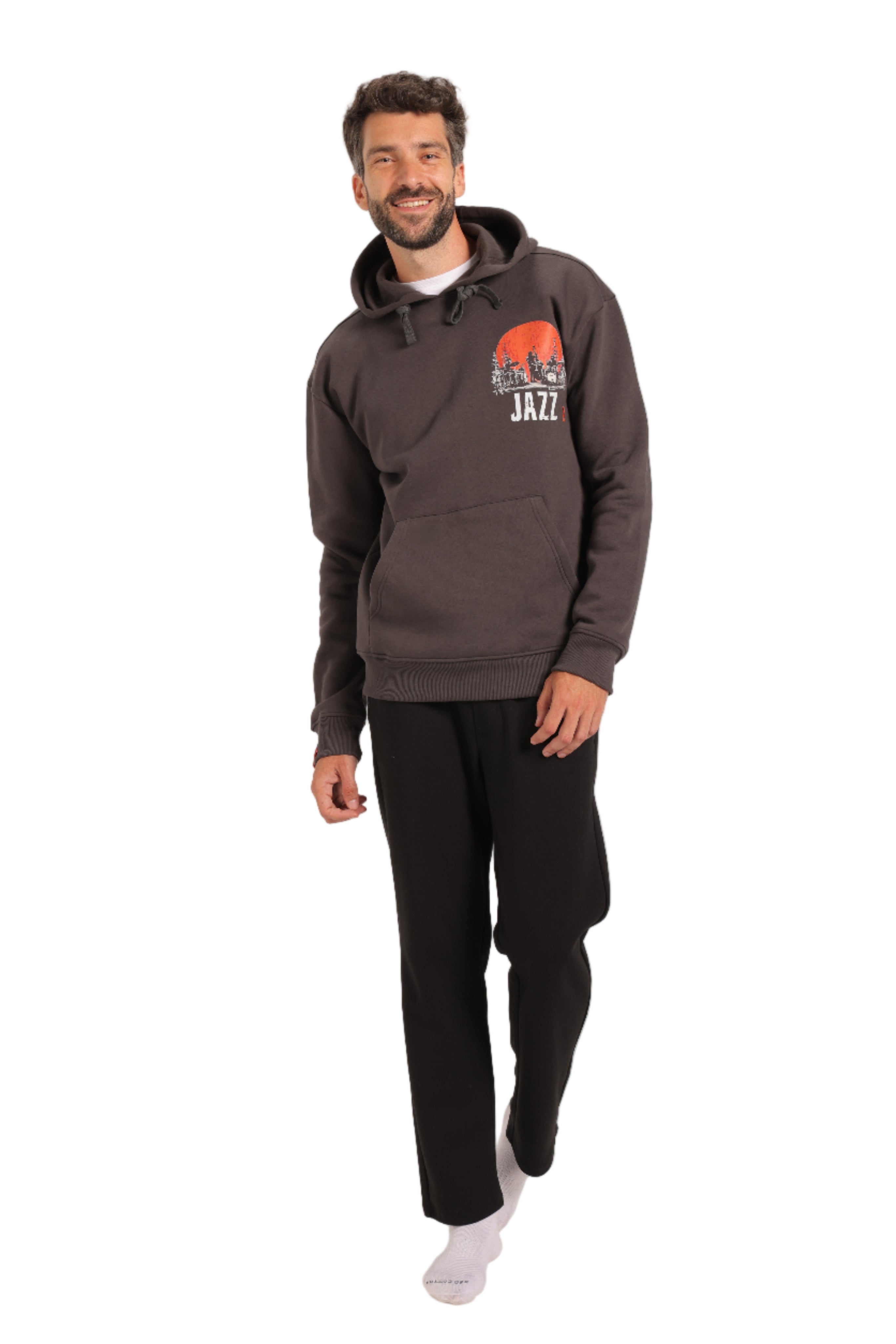 Printed Hoodie Red Cotton