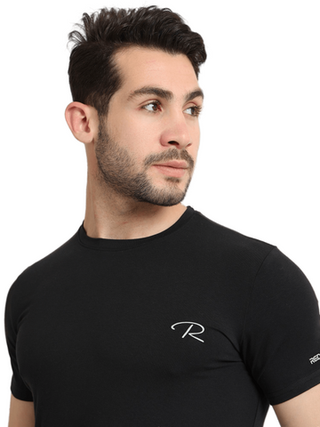 Undershirt for men, short sleeves, Regural  fit from Red Cotton-Black